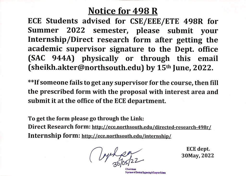 498R Notice – Summer 2022