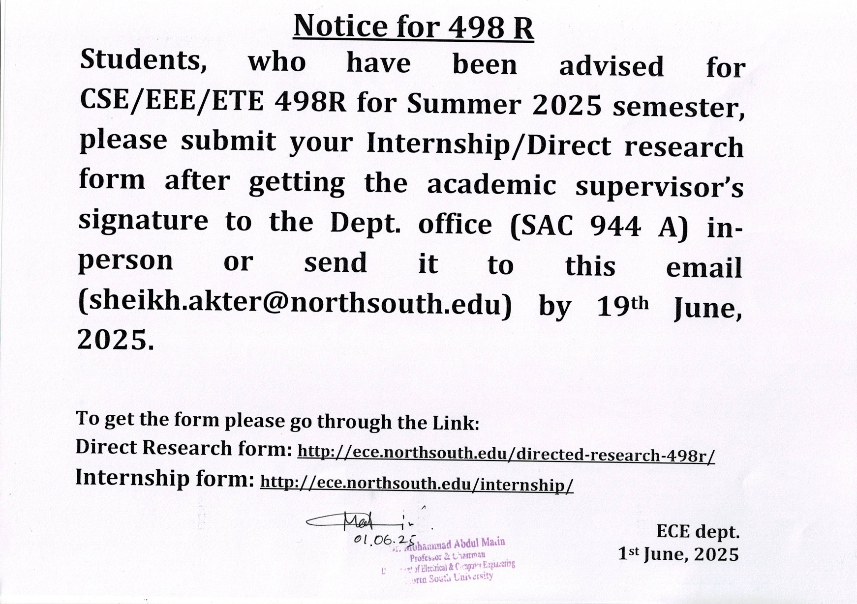 498R Notice – Summer 2025